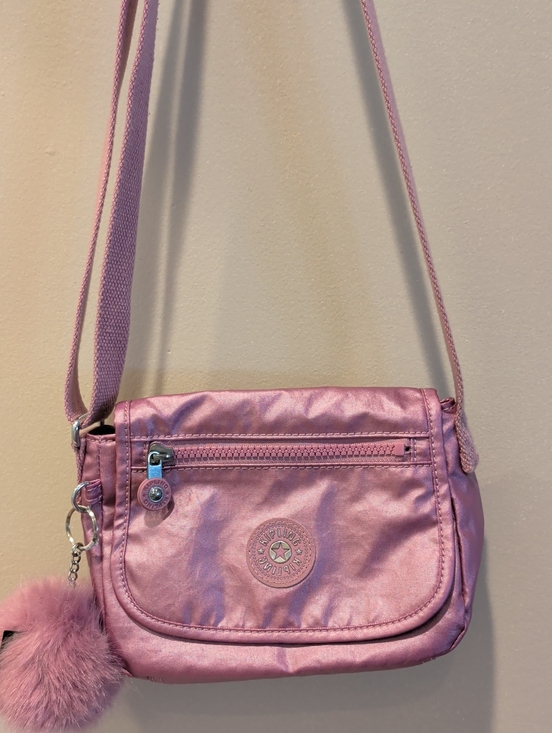 Kipling Handbags - Kipling Pink Metallic Crossbody Shoulder Bag